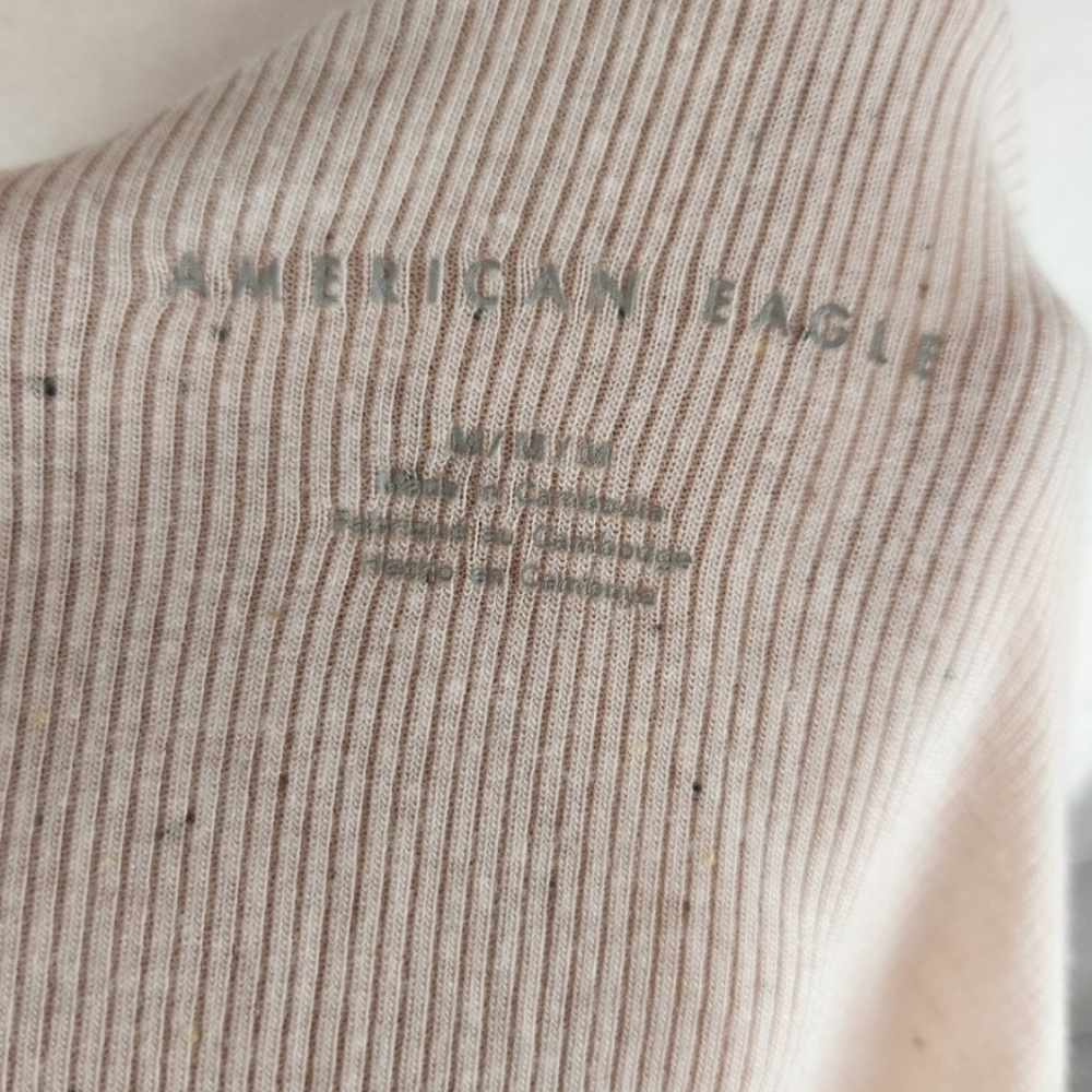 NWT - American Eagle Outfitters Speckled Cream Cowl Neck Blouse - Medium - Picture 4 of 6